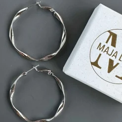 Øreringe Hope snoet sølv-belagt