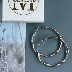 Øreringe Hope snoet sølv-belagt