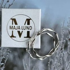 Øreringe Hope snoet sølv-belagt