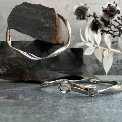 Øreringe Hope snoet sølv-belagt