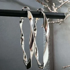 Øreringe Hope snoet sølv-belagt