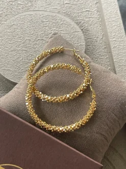 Øreringe INA Hoops Large - 18K forgyldt