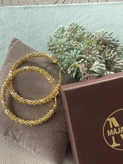 Øreringe INA Hoops Large - 18K forgyldt