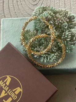 Øreringe INA Hoops Large - 18K forgyldt