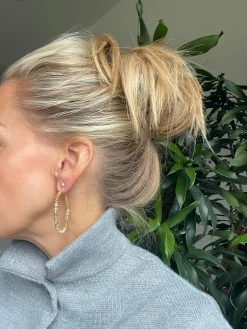 Øreringe INA Hoops Large - 18K forgyldt