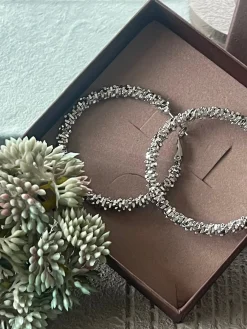 Øreringe INA Hoops Large - sølvbelagt