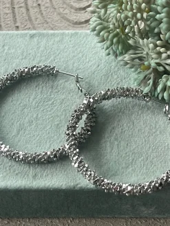 Øreringe INA Hoops Large - sølvbelagt