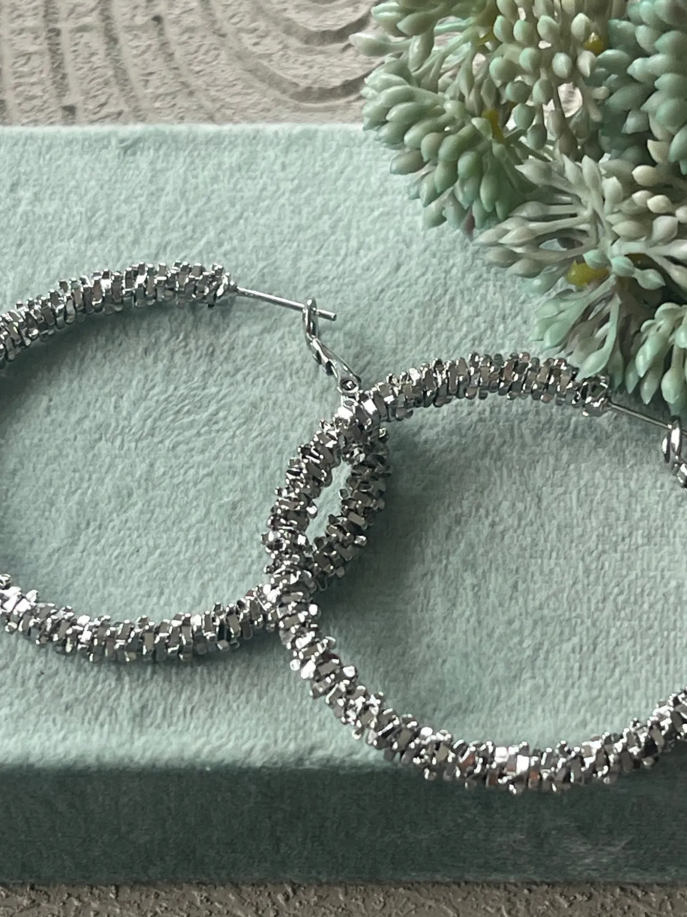 Øreringe INA Hoops Large - sølvbelagt