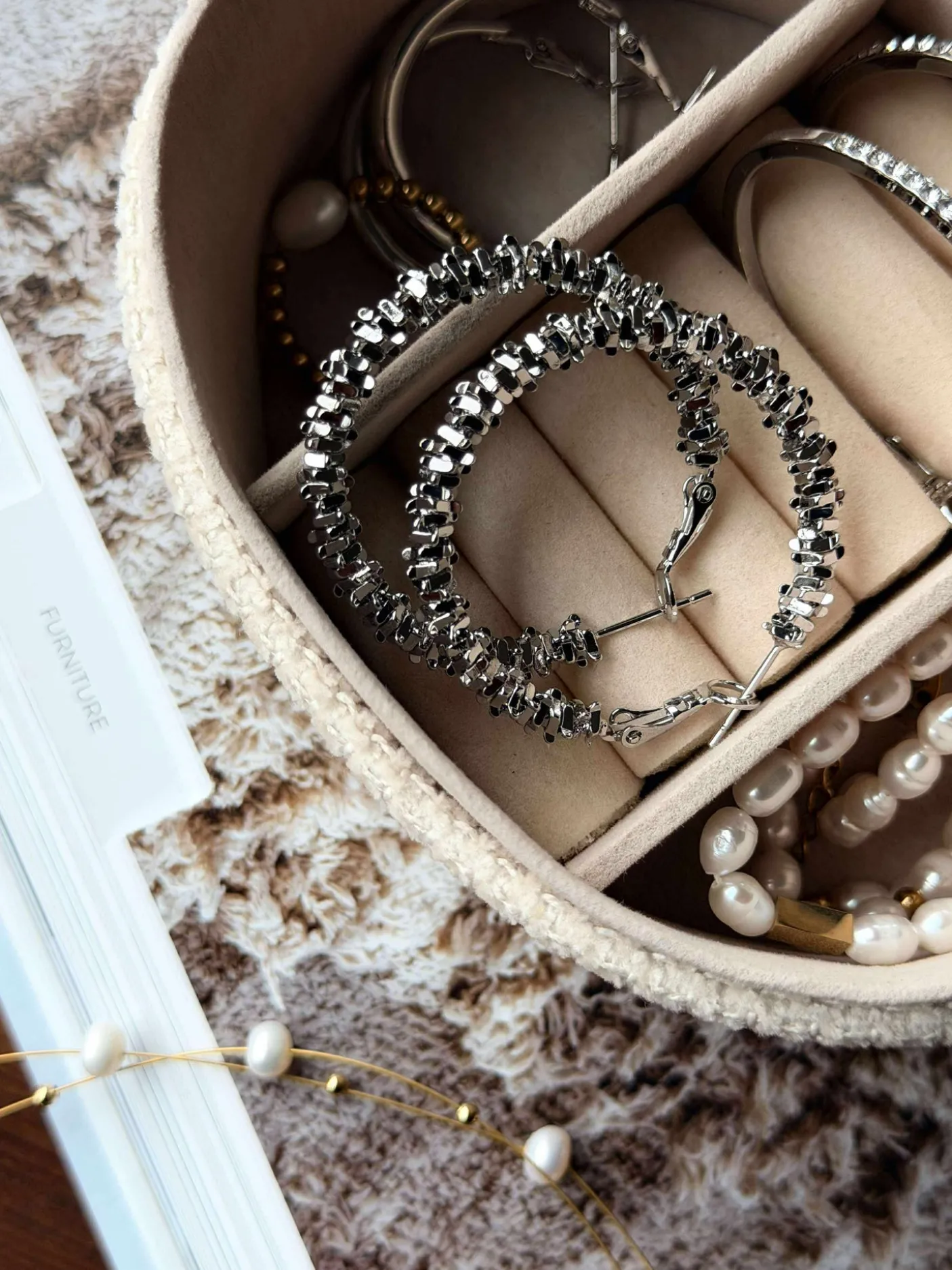 Øreringe INA Hoops Small - sølvbelagt