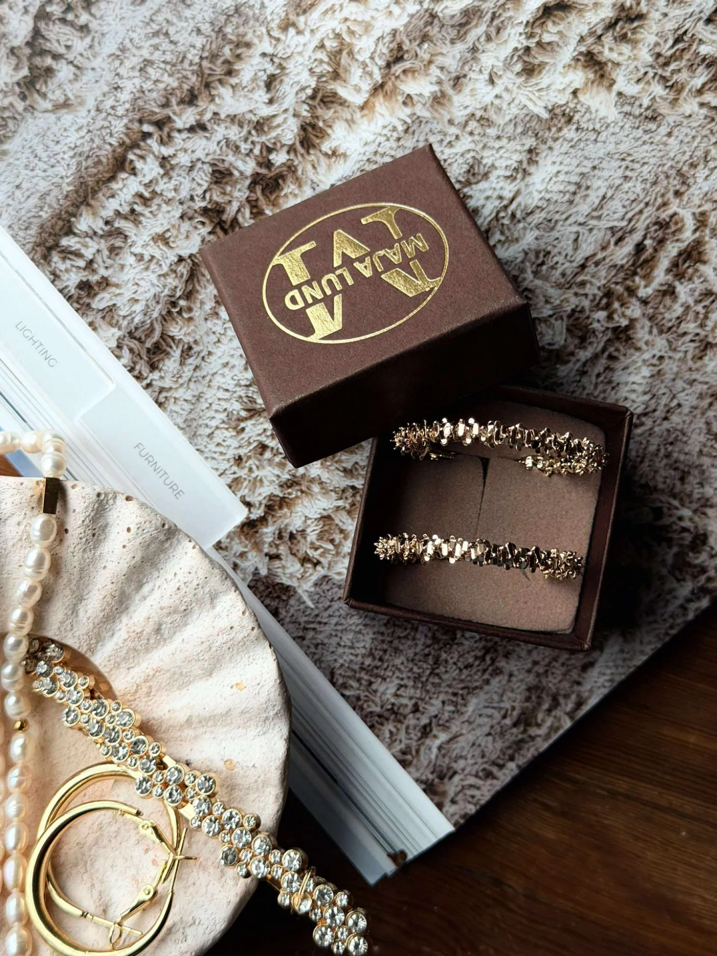 Øreringe INA Hoops Small - 18K forgyldt