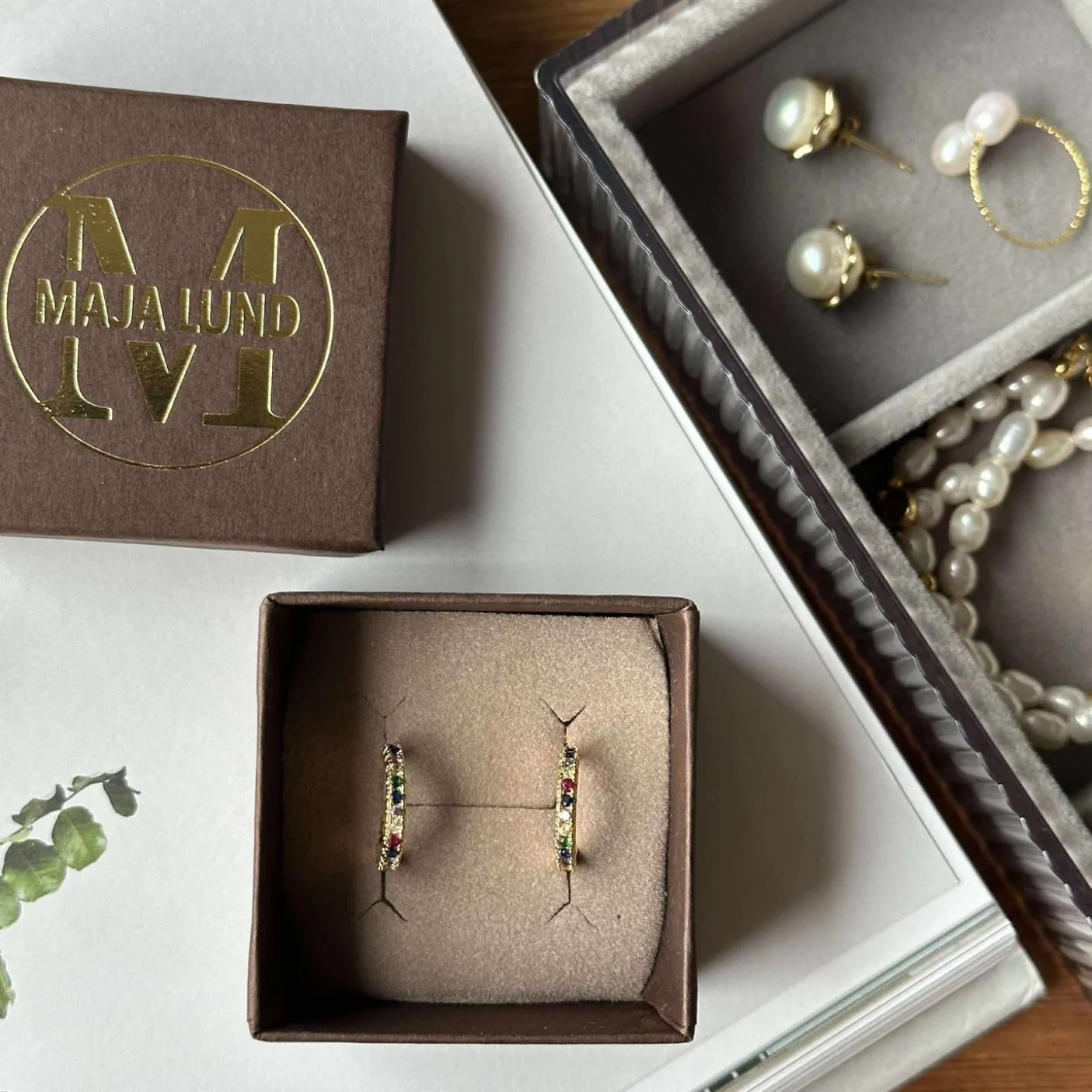 Øreringe IZA - multicolour - forgyldt