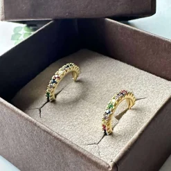 Øreringe IZA - multicolour - forgyldt