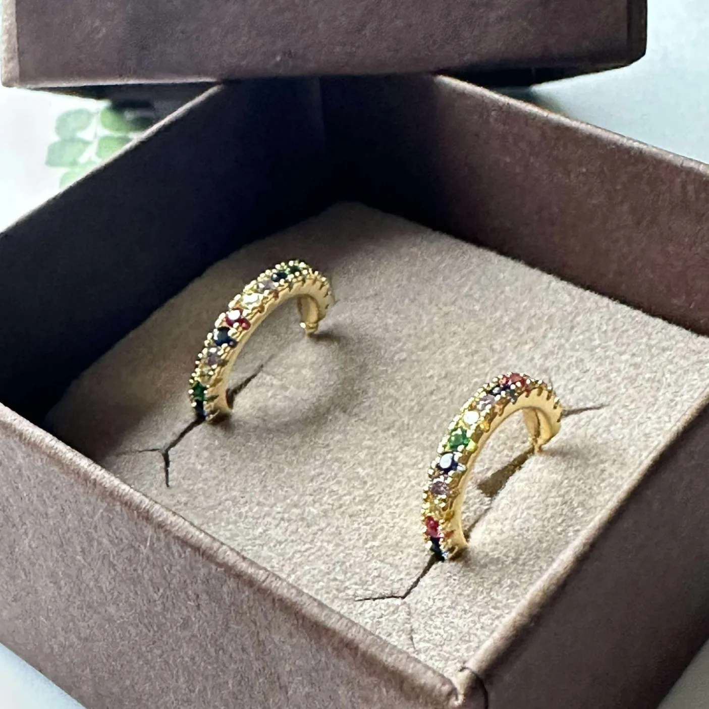 Øreringe IZA - multicolour - forgyldt