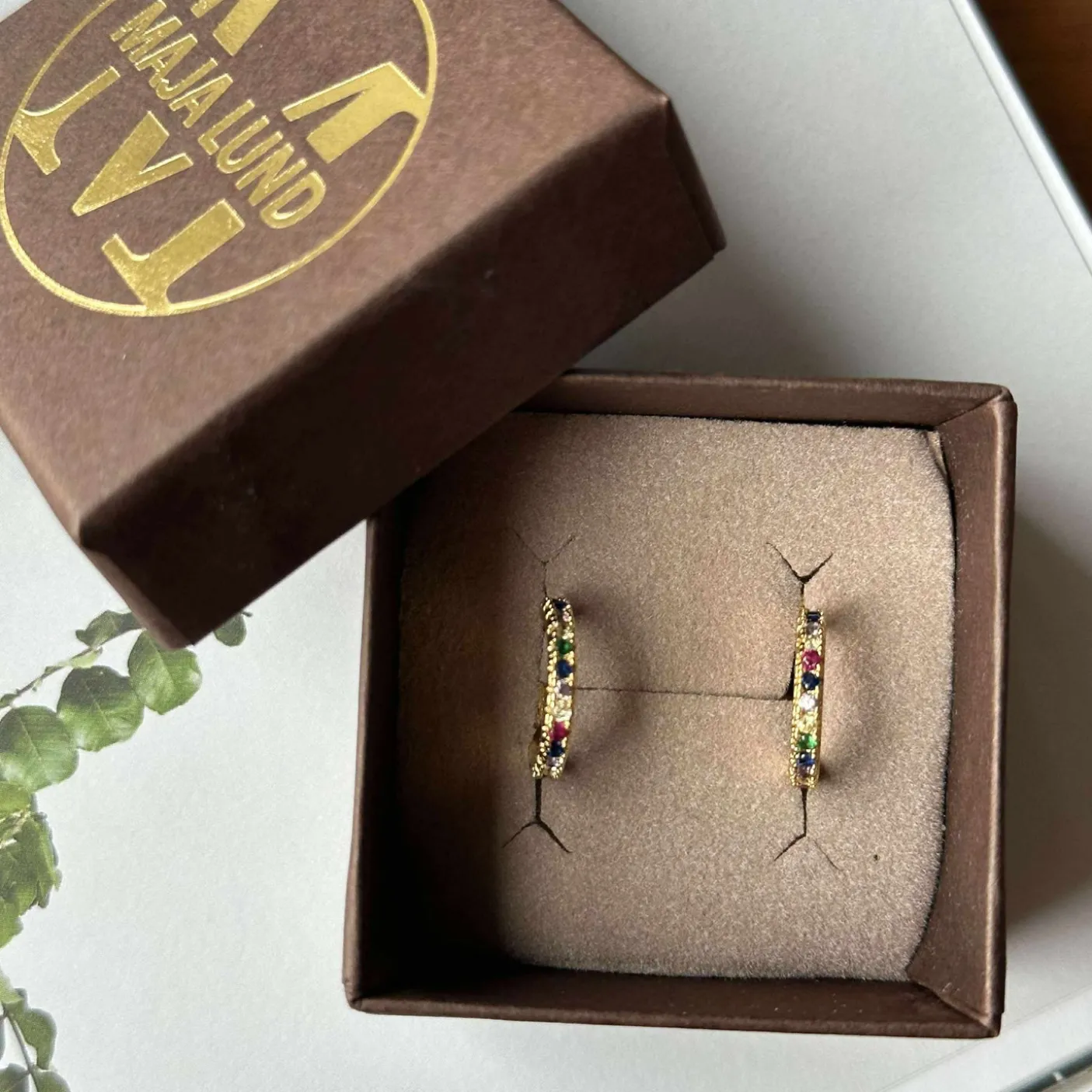 Øreringe IZA - multicolour - forgyldt