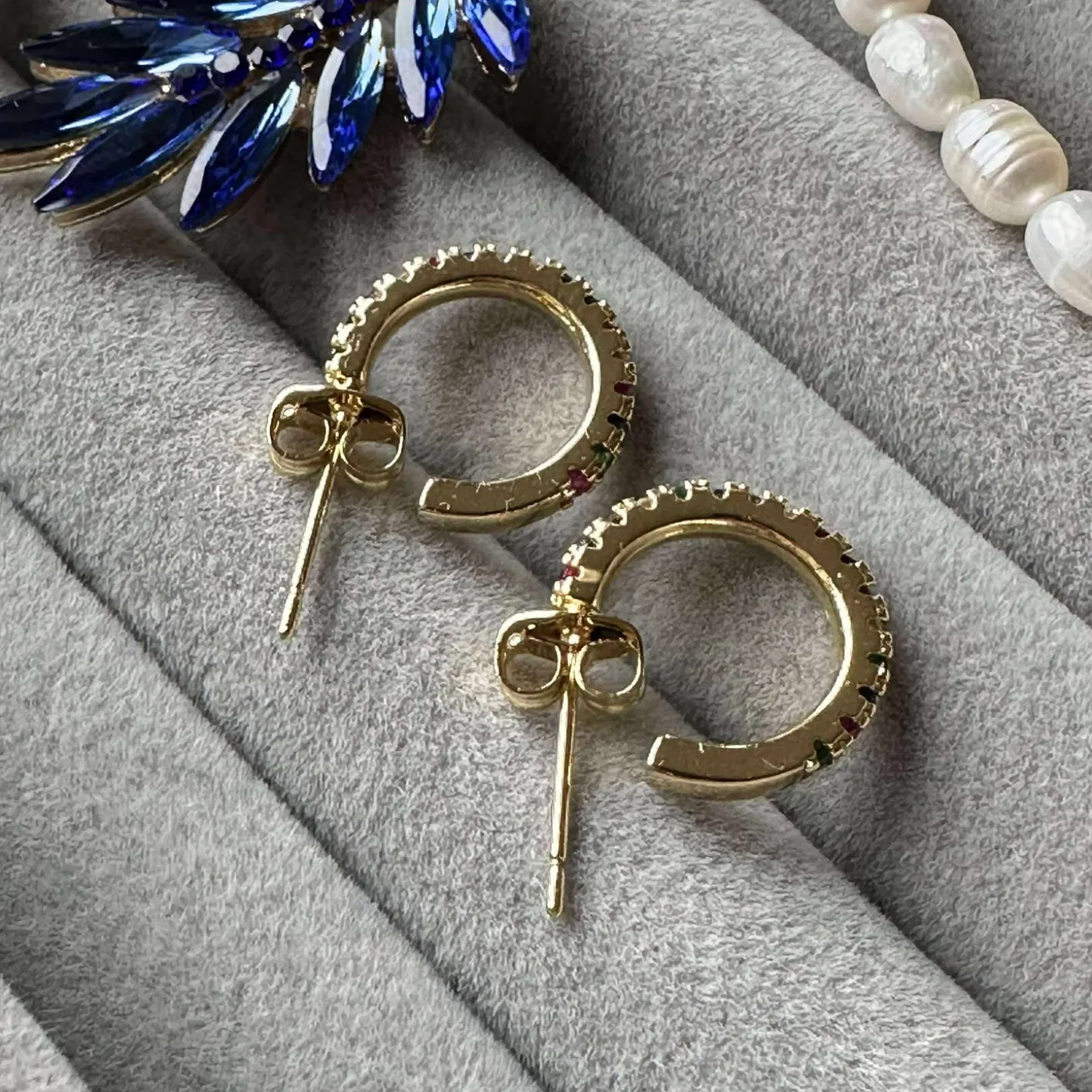 Øreringe IZA - multicolour - forgyldt