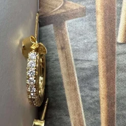 Øreringe IZA med klare zirkoner - forgyldt