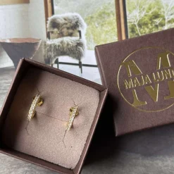 Øreringe IZA med klare zirkoner - forgyldt