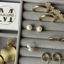 Øreringe IZA med klare zirkoner - forgyldt