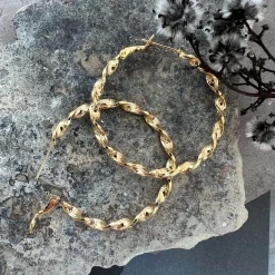 Øreringe Jenna Hoops 18K forgyldt