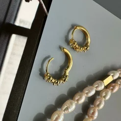 Øreringe Mathilda forgyldt Sterling sølv