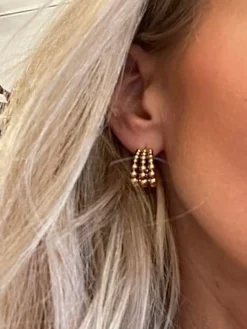 Øreringe Minna forgyldt - Vandfast