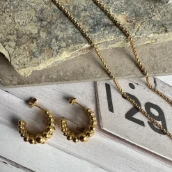 Øreringe Minna forgyldt - Vandfast