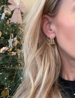 Øreringe Minna forgyldt - Vandfast