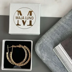 Øreringe Smilla Hoops 18K forgyldt - Black