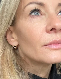 Øreringe VIELLA - forgyldt og besat med zirkoner