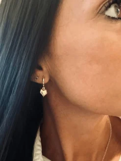 Øreringe Viola hjerter - forgyldt sterling sølv