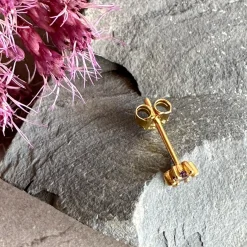 Ørestik Single GIA Azur blue 18K forgyldt - 1 stk