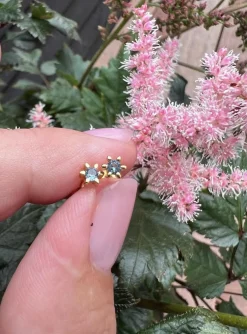 Ørestikker GIA – Azur blå 18K forgyldt