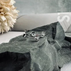 Ørestikker GIA - Klar Silver