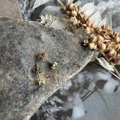 Ørestikker GIA EMERALD 18K forgyldt