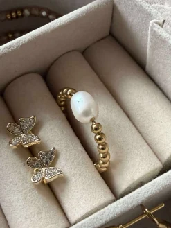 Ørestikker Sommerfugl Niki - forgyldt