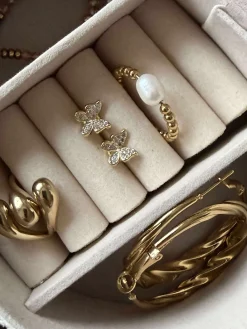 Ørestikker Sommerfugl Niki - forgyldt