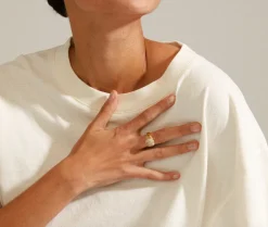 Ring CINDY krystal - Forgyldt