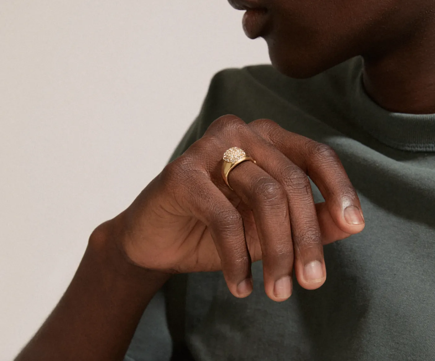 Ring CINDY krystal - Forgyldt