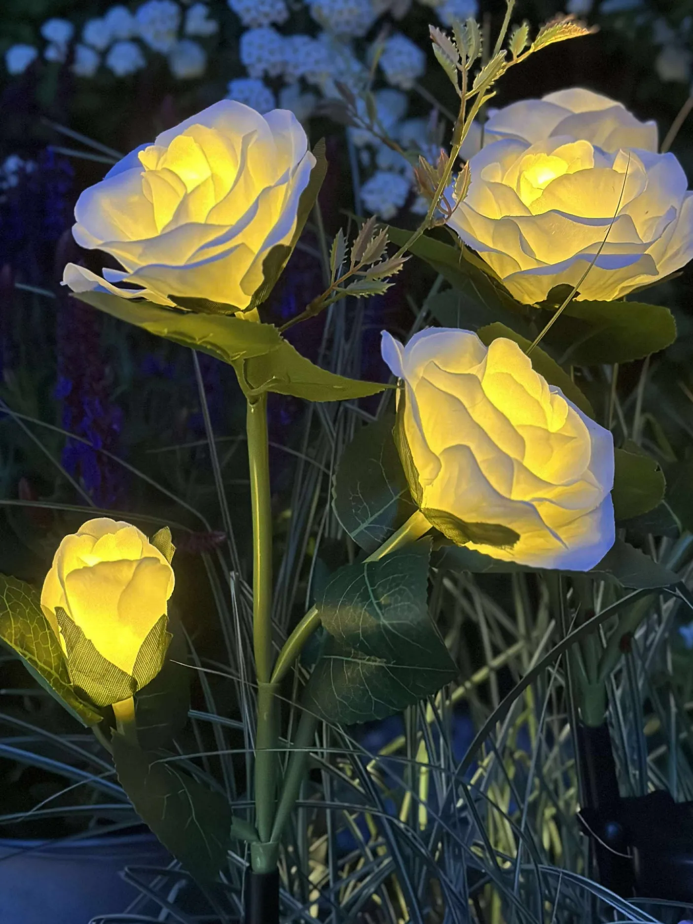 Rose med solceller - Hvid