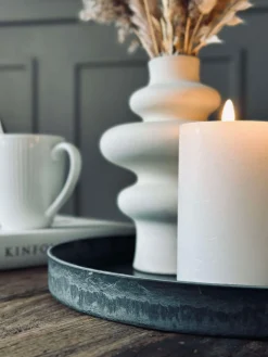 Rund fad / bakke i beton look - Stor