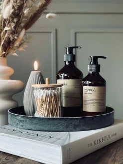 Rund fad / bakke i beton look - Mellem