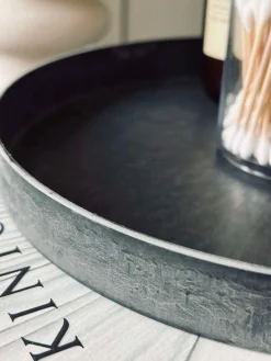 Rund fad / bakke i beton look - Mellem