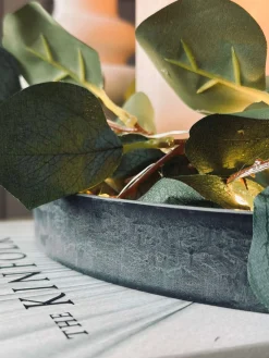 Rund fad / bakke i beton look - Mellem