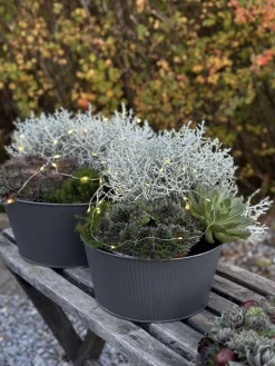 Rund skjuler med riller - Grå