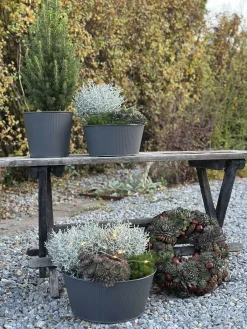 Rund skjuler med riller - Grå