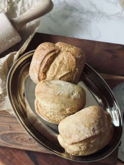 Rundt fad med kant - Rustfrit Stål