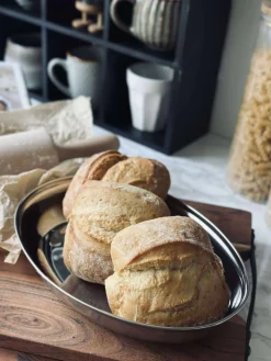 Rundt fad med kant - Rustfrit Stål