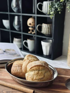 Rundt fad med kant - Rustfrit Stål