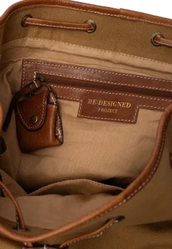 Rygsæk i kanvas og læder