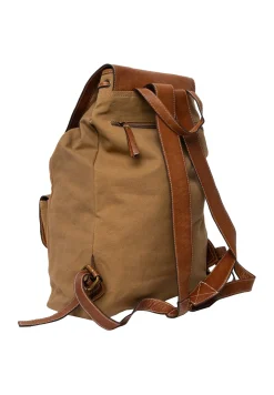 Rygsæk i kanvas og læder